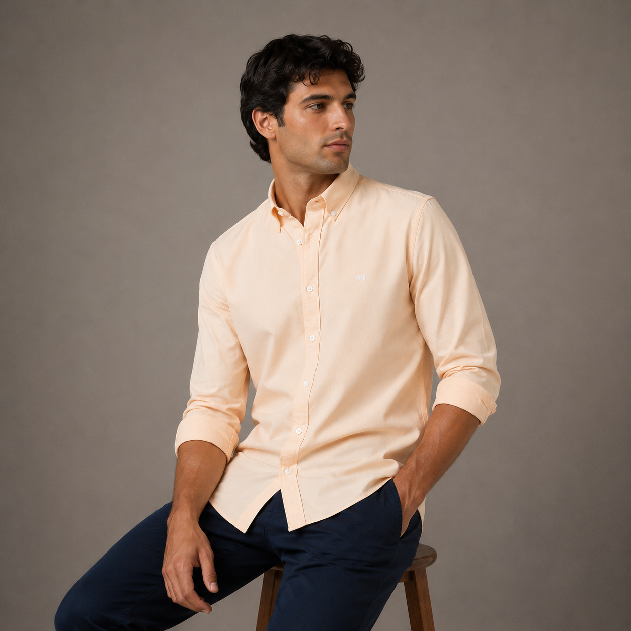 Camisa Oxford Mandarina